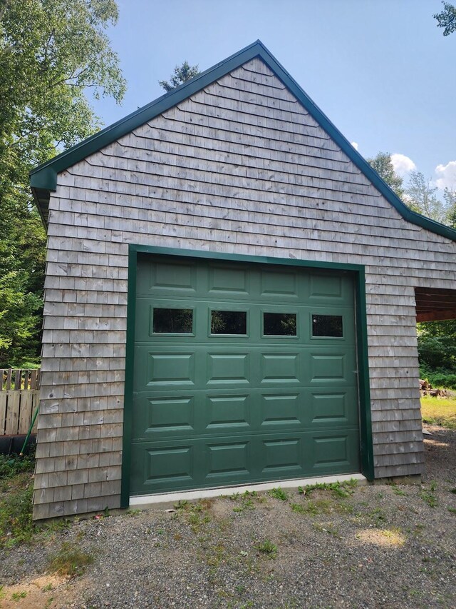 view of garage