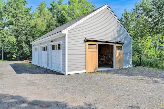 view of garage