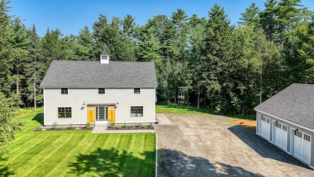 view of front of house with a front yard