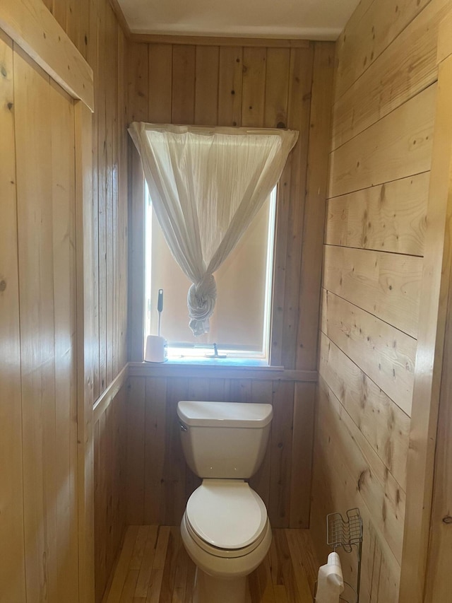 63 Rebel Hill Rd, Merrill, ME 04780 - bathroom featuring toilet and wood walls