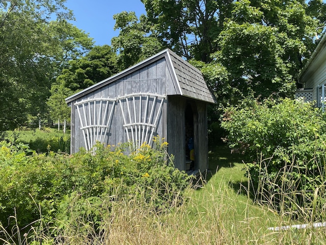 view of shed