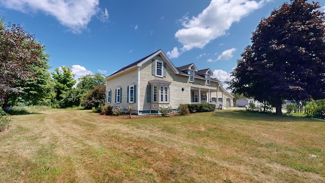 view of property exterior featuring a yard