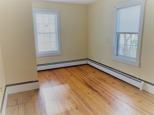 27 Wesley St, Bath, ME 04530 - spare room featuring baseboard heating, healthy amount of natural light, and wood finished floors
