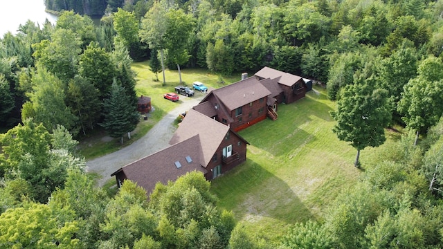 61 Sawyer Pond Highlands, Greenville, ME 04441 - birds eye view of property with a wooded view