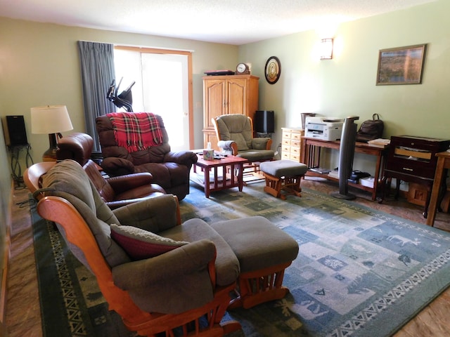 living room with wood-type flooring