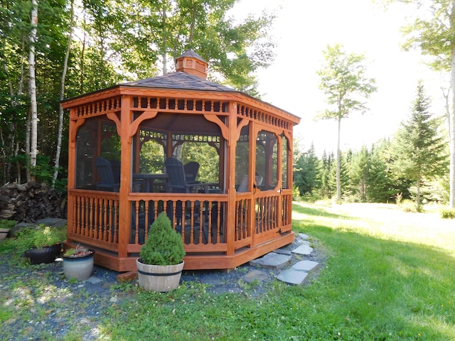 exterior space featuring a gazebo