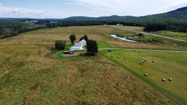 bird's eye view with a mountain view and a rural view