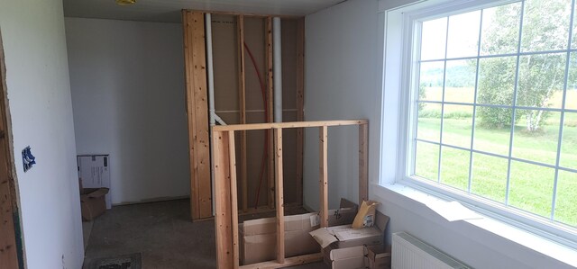 bathroom with plenty of natural light and radiator