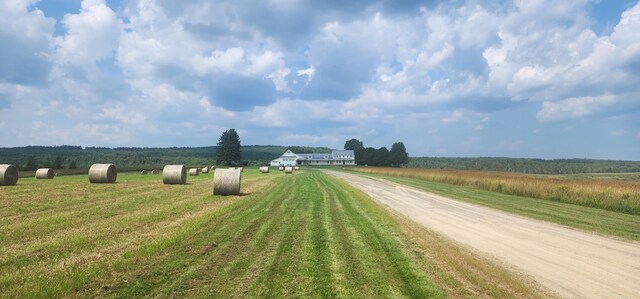 view of road with a rural view