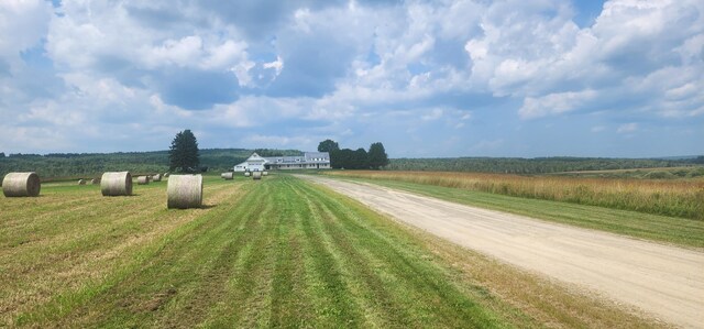 view of road with a rural view