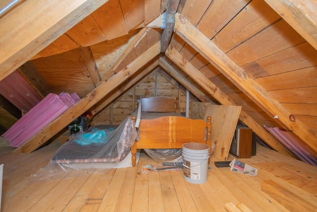 view of unfinished attic