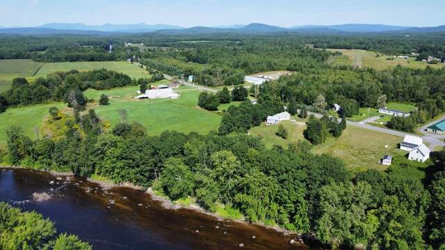 aerial view with a water and mountain view