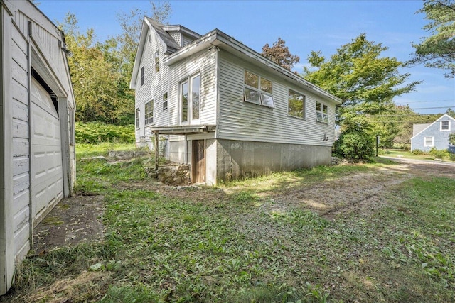 view of home's exterior featuring a garage