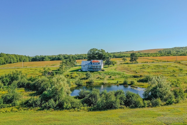 property view of water with a rural view