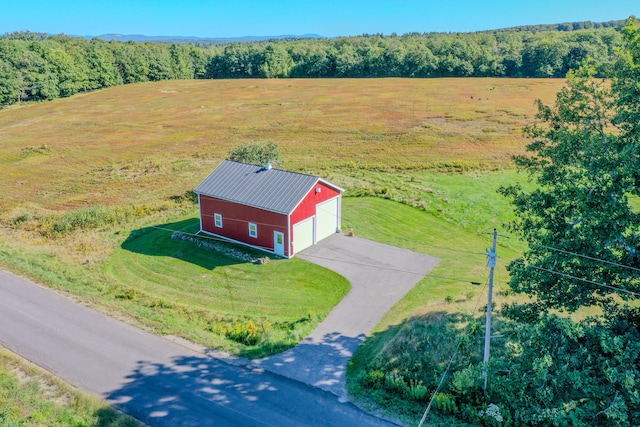 bird's eye view featuring a rural view