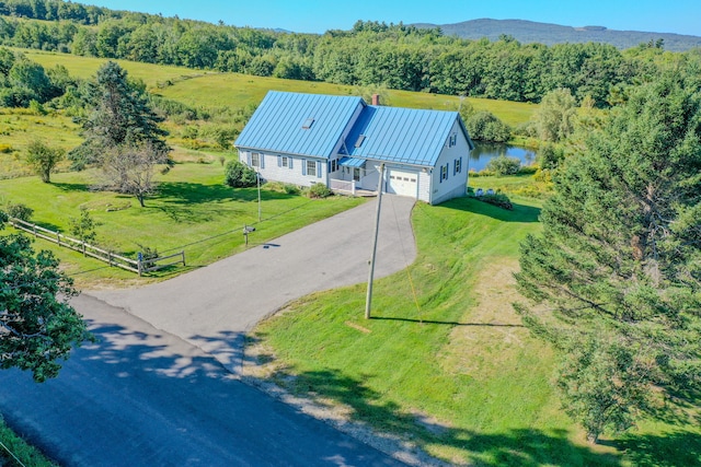 aerial view with a rural view