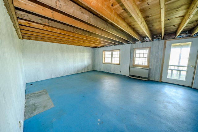 interior space with concrete floors