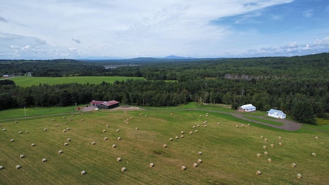 aerial view featuring a rural view