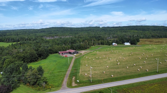 aerial view featuring a rural view