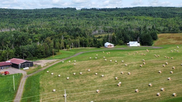 524A Ridge Rd, Oakfield, ME 04780 - birds eye view of property with a forest view