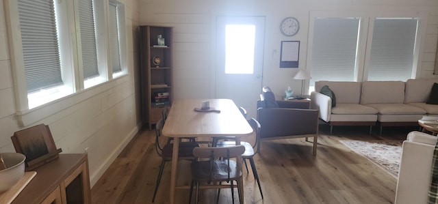 524A Ridge Rd, Oakfield, ME 04780 - dining space with baseboards and wood finished floors
