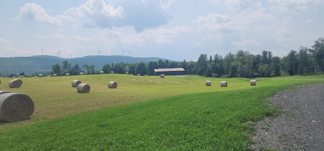 surrounding community with a lawn, a mountain view, and a rural view