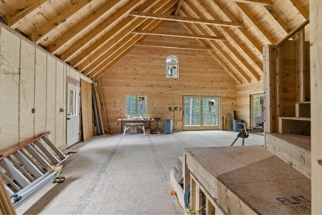 view of unfinished attic