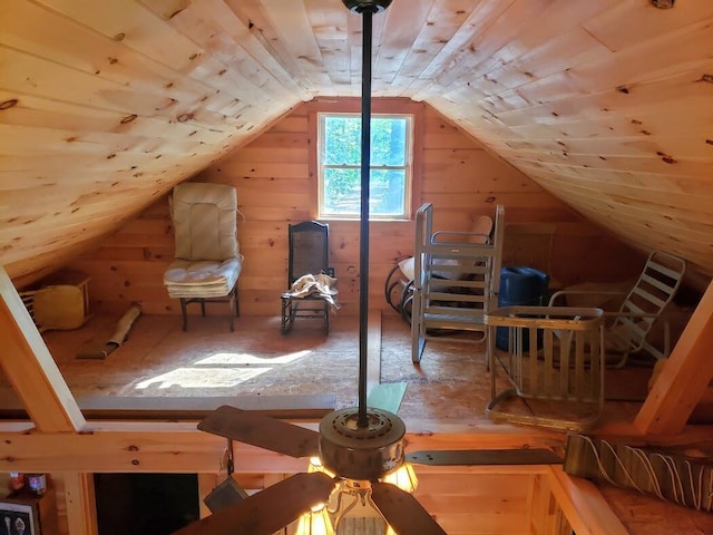 bonus room with vaulted ceiling and wood ceiling