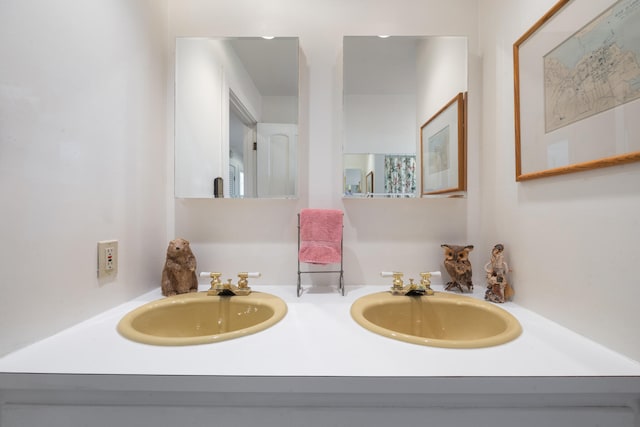 bathroom featuring double sink vanity