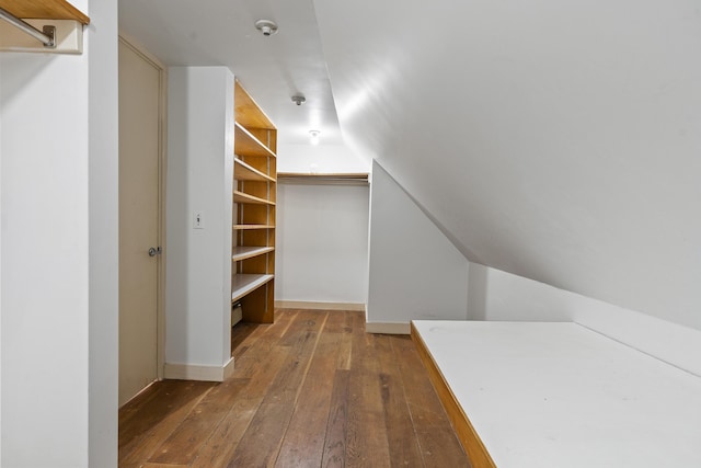 4 Wilson St, Topsham, ME 04086 - spacious closet featuring hardwood / wood-style flooring and lofted ceiling