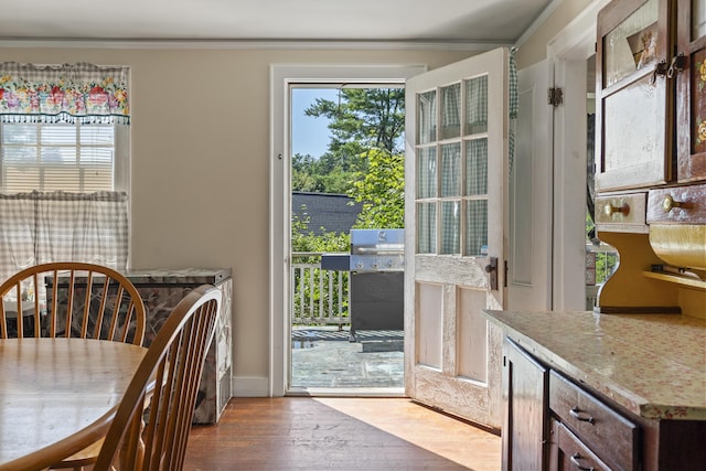 4 Wilson St, Topsham, ME 04086 - dining room with wood finished floors and crown molding