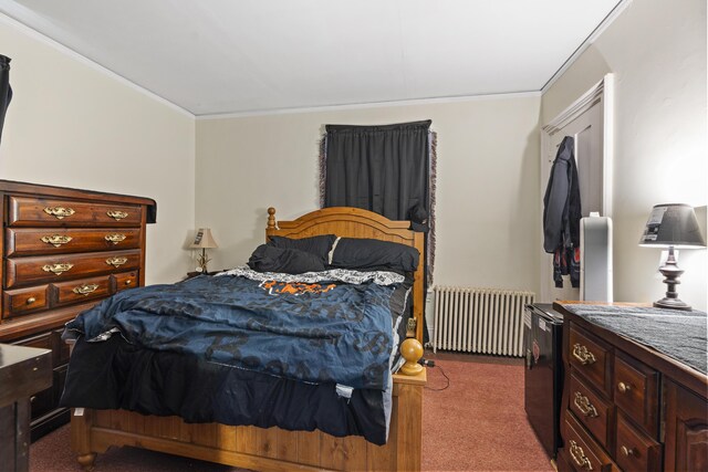 4 Wilson St, Topsham, ME 04086 - carpeted bedroom featuring radiator and crown molding
