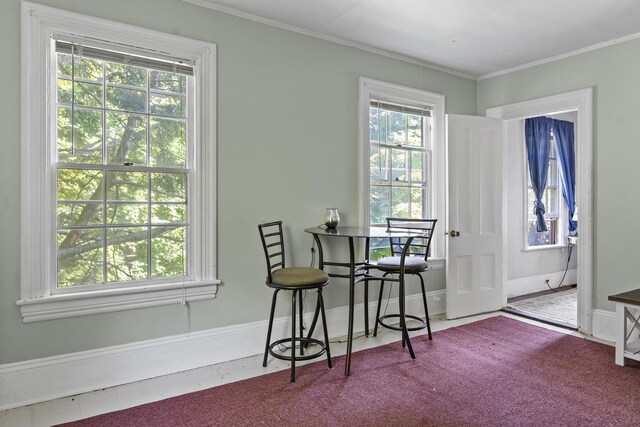 4 Wilson St, Topsham, ME 04086 - dining room with crown molding and plenty of natural light