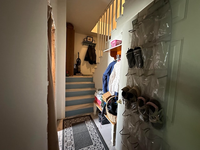 mudroom with tile patterned flooring