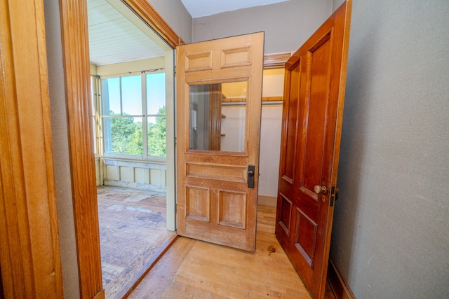 interior space featuring light hardwood / wood-style floors