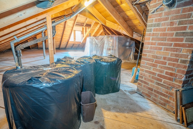 view of unfinished attic