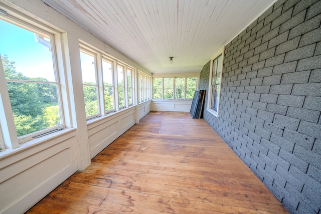 view of unfurnished sunroom