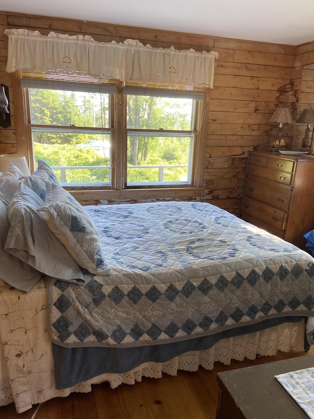 91 Mcsorley Rd, Great Cranberry, Cranberry Isles, ME 04625 - bedroom with hardwood / wood-style floors and wood walls