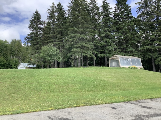 view of yard featuring an outdoor structure