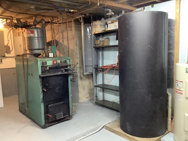 utilities with a heating unit and electric water heater