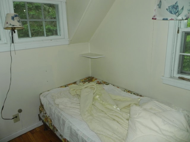 bedroom featuring dark hardwood / wood-style floors