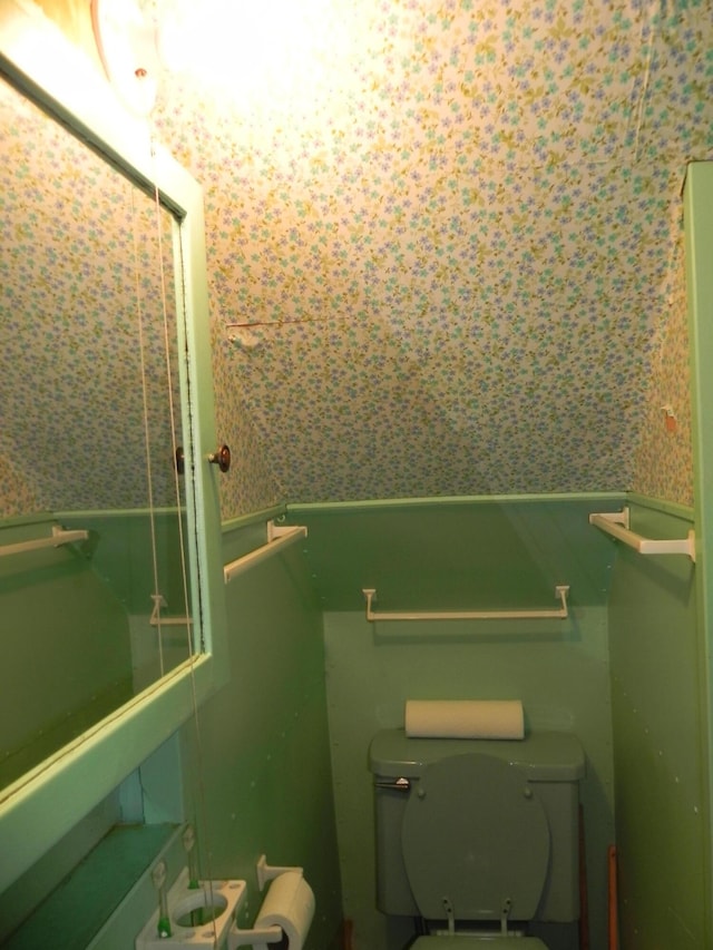 6 Sardine Way, Lubec, ME 04652 - bathroom with toilet and wallpapered walls