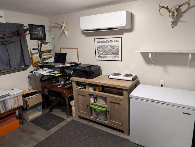 home office featuring a wall mounted air conditioner