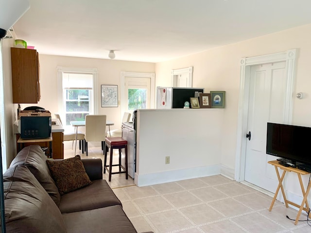 view of tiled living room