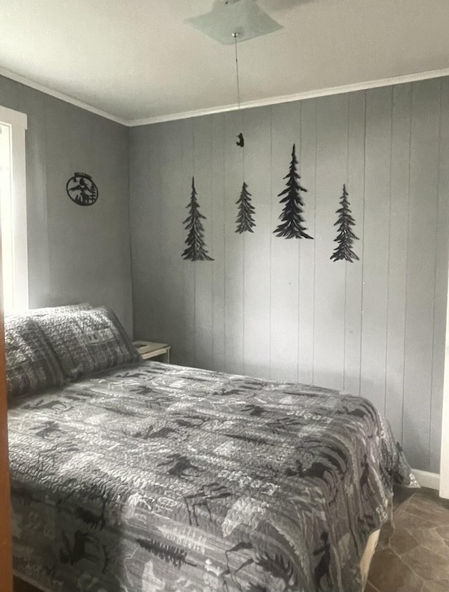 bedroom featuring crown molding