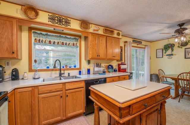 65 Harmony Hills Rd, Readfield, ME 04355 - kitchen with dishwasher, light countertops, a healthy amount of sunlight, and a sink