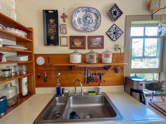 kitchen with sink and wood-type flooring