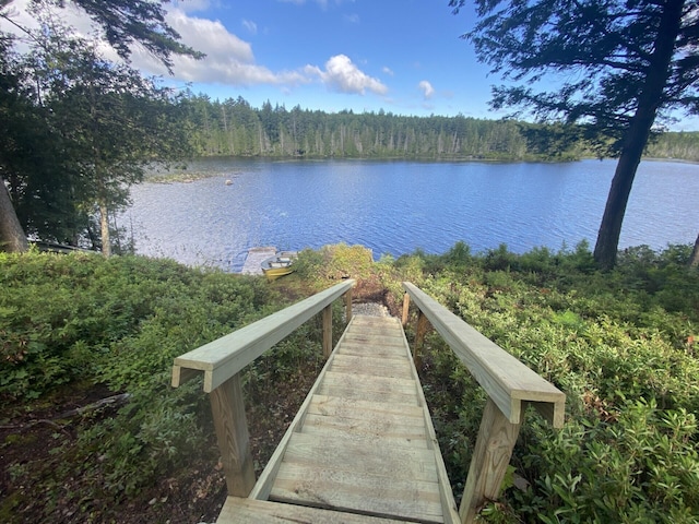 LOT14 Rowe Pond Rd, Pleasant Ridge Plt, ME 04920 - dock featuring a water view and a wooded view