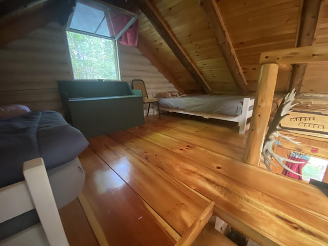 LOT14 Rowe Pond Rd, Pleasant Ridge Plt, ME 04920 - bedroom with wood ceiling, wood finished floors, and wood walls