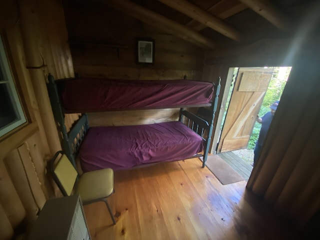 LOT14 Rowe Pond Rd, Pleasant Ridge Plt, ME 04920 - bedroom with wood-type flooring and access to exterior